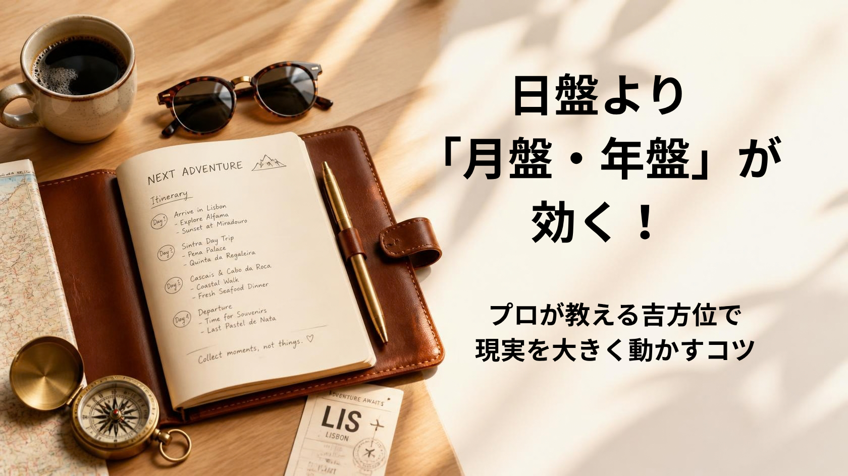 日盤よりも月盤や年盤の吉方位旅行が効果的であることを解説するアイキャッチ画像