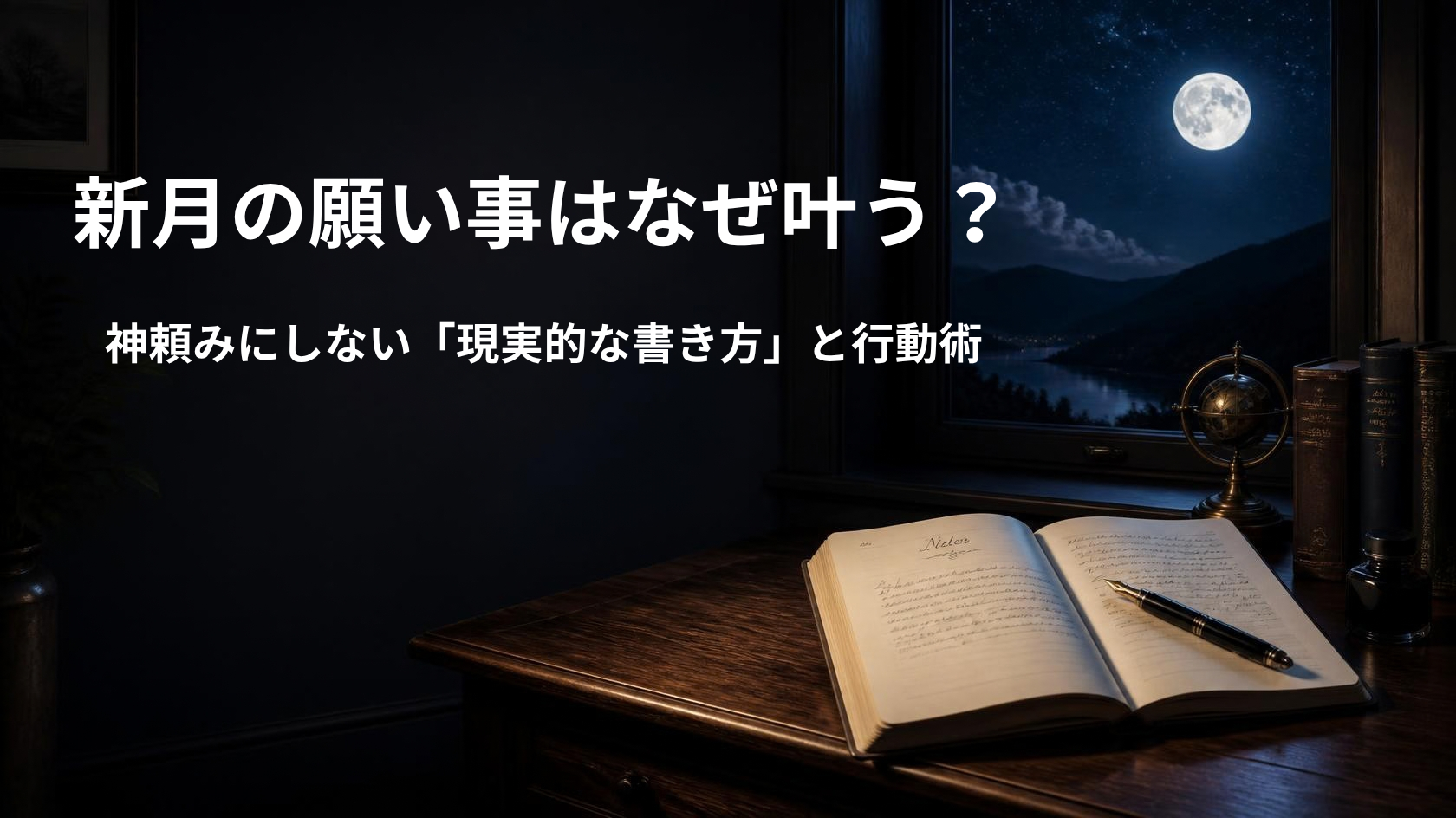 新月の願い事を現実的な行動につなげる書き方を解説するアイキャッチ画像