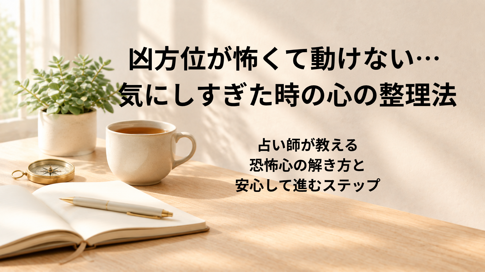 吉凶方位を気にしすぎて怖くなった時の対処法と不安の解消法を解説するアイキャッチ画像