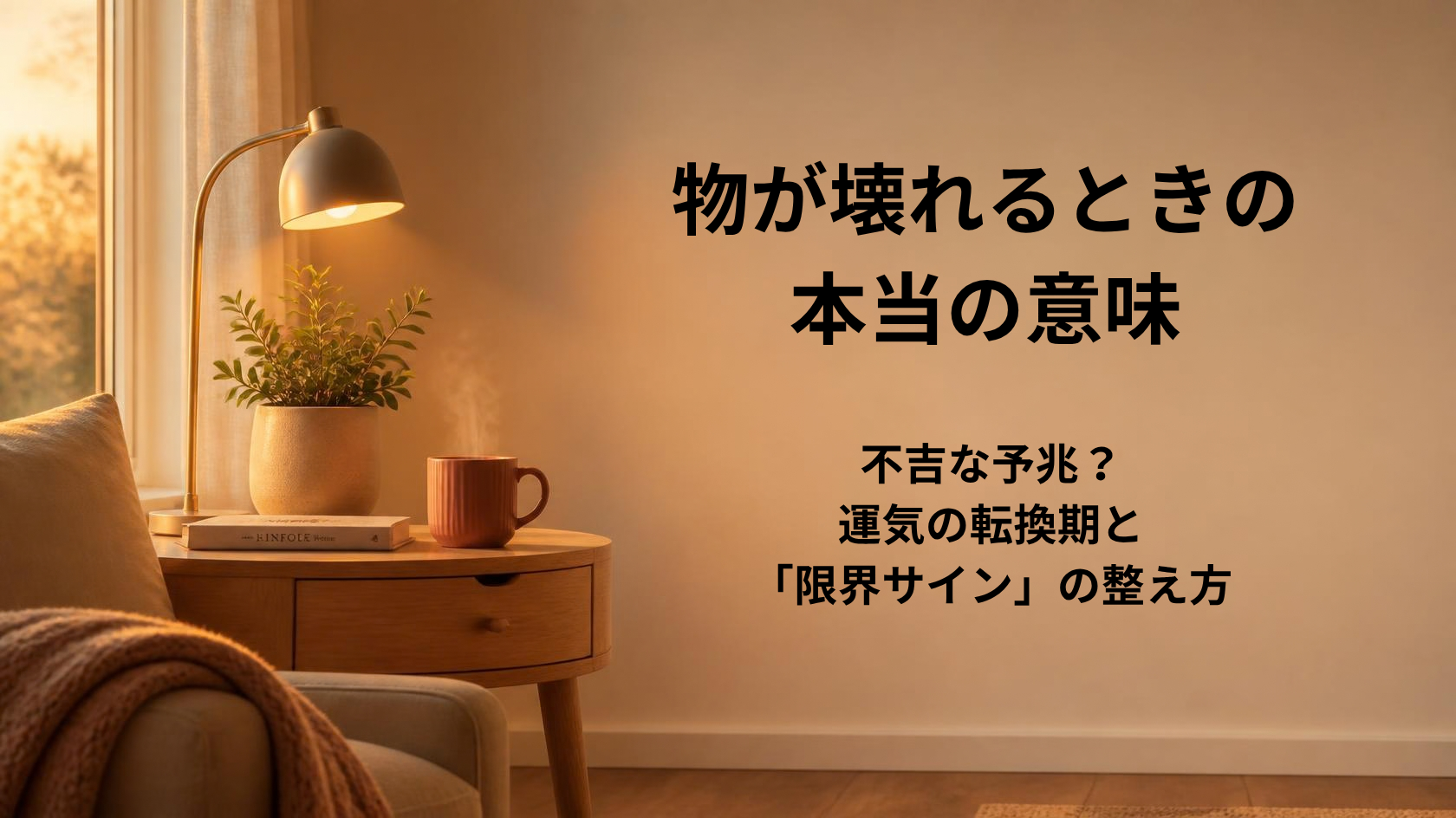 物が壊れるスピリチュアルな意味と運気の整え方を解説するアイキャッチ画像