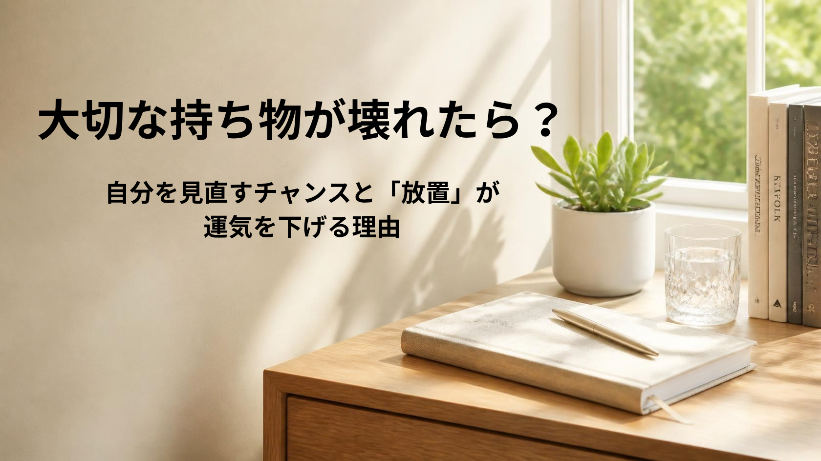 持ち物が壊れた時の自分自身の見直し方と運気の整え方を解説するアイキャッチ画像