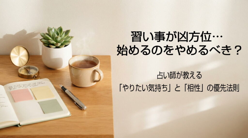 習い事やスクール選びにおける吉凶方位の捉え方と相性の優先法則を解説するアイキャッチ画像