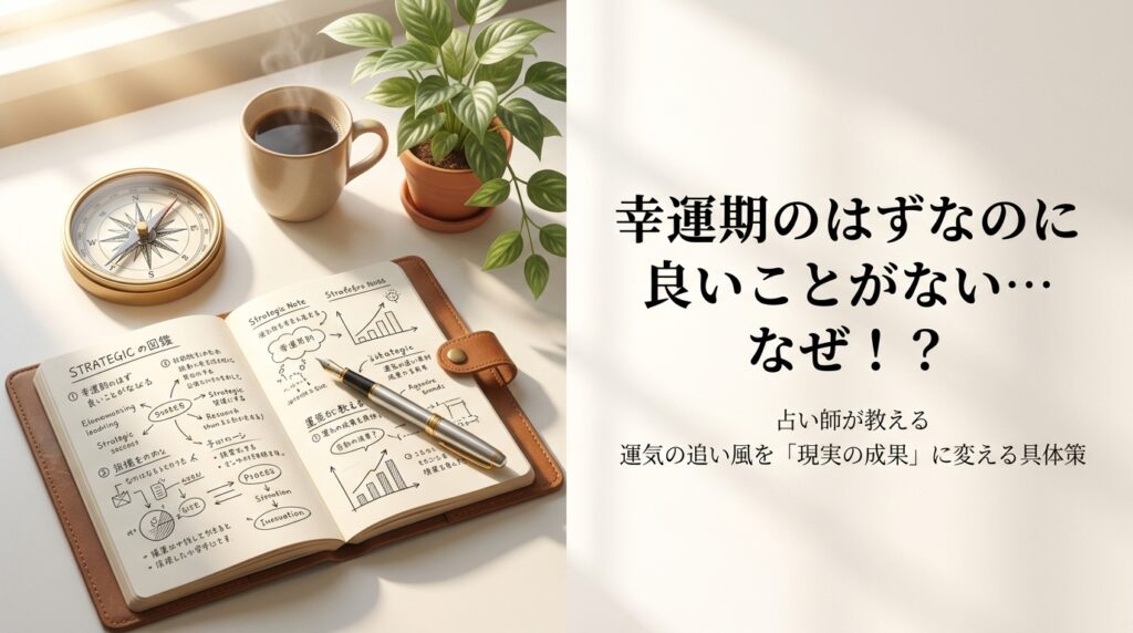 今年の運勢が幸運期のはずなのに良いことが起きない理由と運気の波を現実に活かす方法を解説するアイキャッチ画像