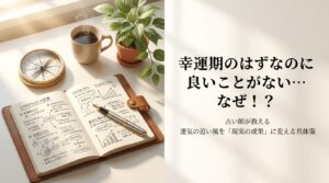 今年の運勢が幸運期のはずなのに良いことが起きない理由と運気の波を現実に活かす方法を解説するアイキャッチ画像