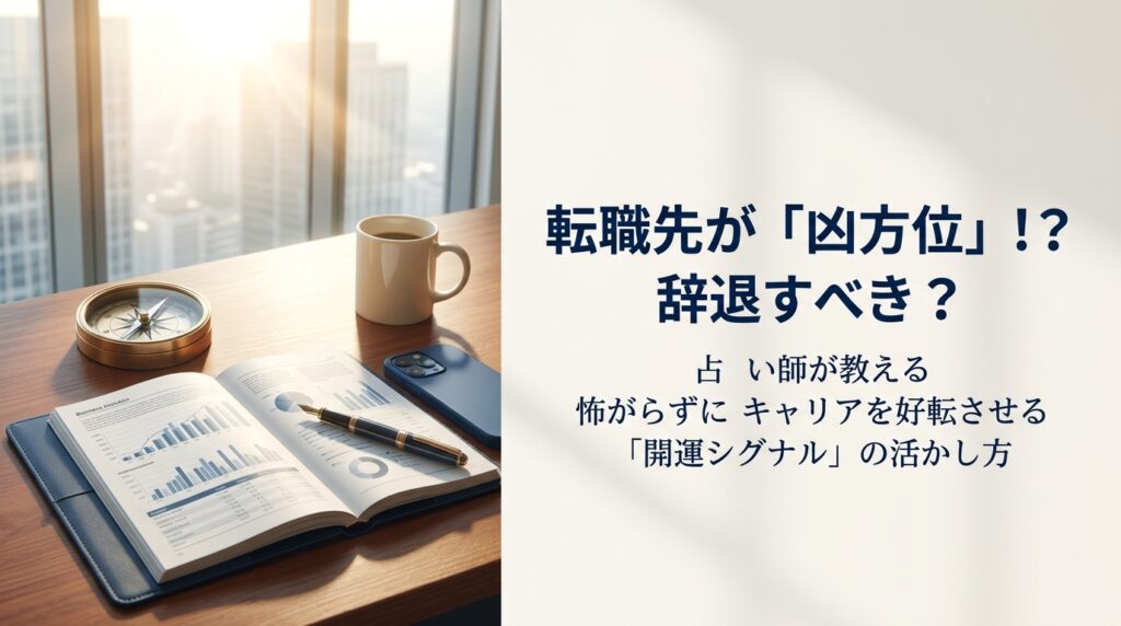 就職や転職で凶方位を選んでしまった場合の理由と開運のシグナルとして活用してキャリアを好転させる方法を解説するアイキャッチ画像