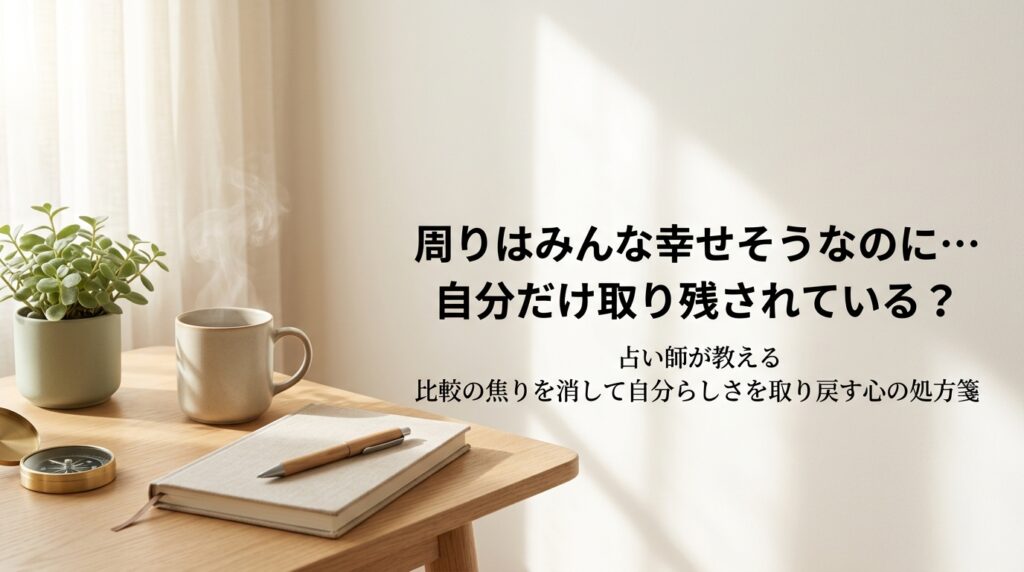 周りが幸せそうに見えて取り残されている感覚を抱いた時の心の処方箋と自分を取り戻す方法を解説するアイキャッチ画像