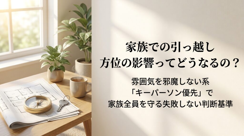 吉凶方位の家族への影響とキーパーソンの運気を優先して家族全員を守る判断基準を解説するアイキャッチ画像