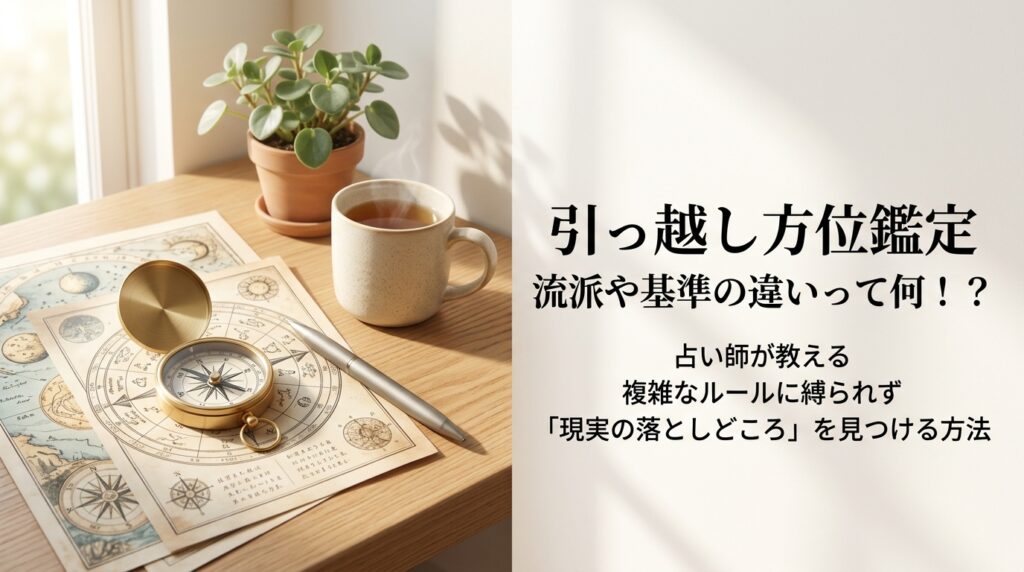 引っ越し方位鑑定の種類や流派ごとの基準の違いと現実的な落としどころの見つけ方を解説するアイキャッチ画像
