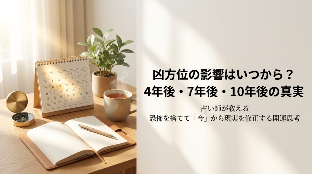 凶方位の影響が現れる時期（4年後・7年後・10年後）の真実と現実を修正して回避する方法を解説するアイキャッチ画像