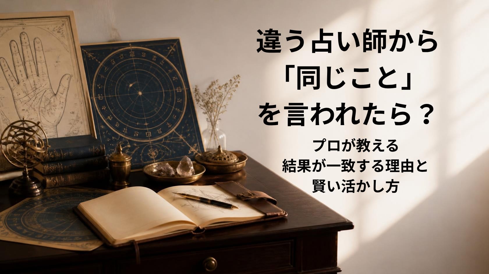 複数の占い師や異なる占術で同じ結果が出た際の理由と活用法を解説するアイキャッチ画像