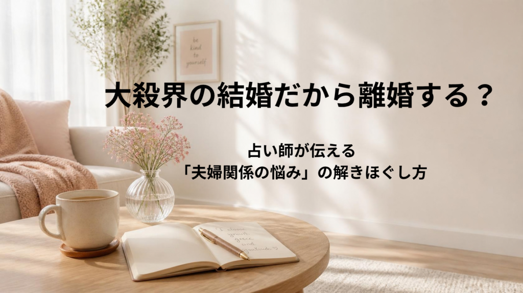 大殺界や天中殺の時期の結婚と離婚の悩みについて解説するアイキャッチ画像
