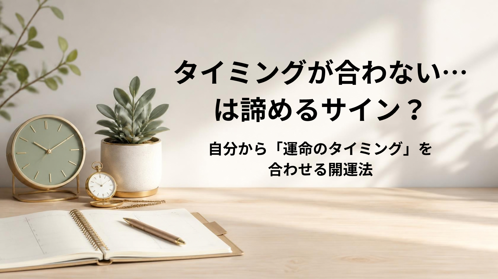 人生や恋愛でタイミングが合わない際の捉え方と自分からタイミングを合わせる開運法を解説するアイキャッチ画像