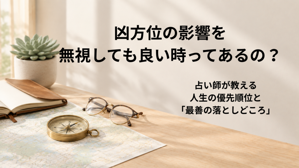 凶方位の影響を無視できる場面と人生の優先順位の付け方を解説するアイキャッチ画像