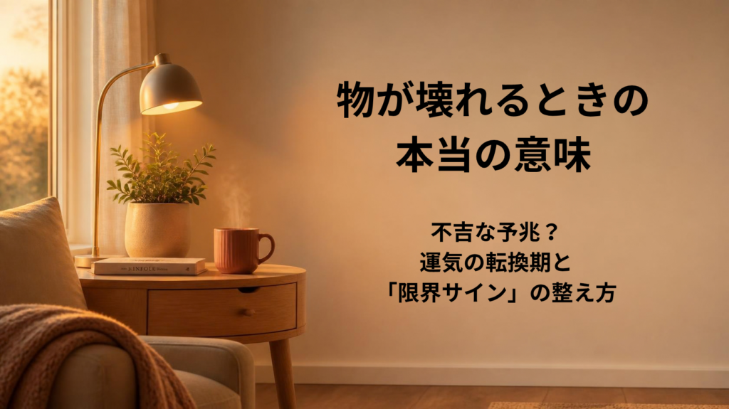 物が壊れるスピリチュアルな意味と運気の整え方を解説するアイキャッチ画像