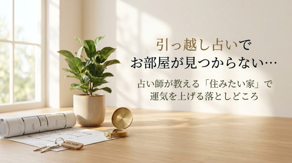 引っ越し占いで物件が見つからない時の解決策と住みたい場所で運気を上げる方法を解説するアイキャッチ画像