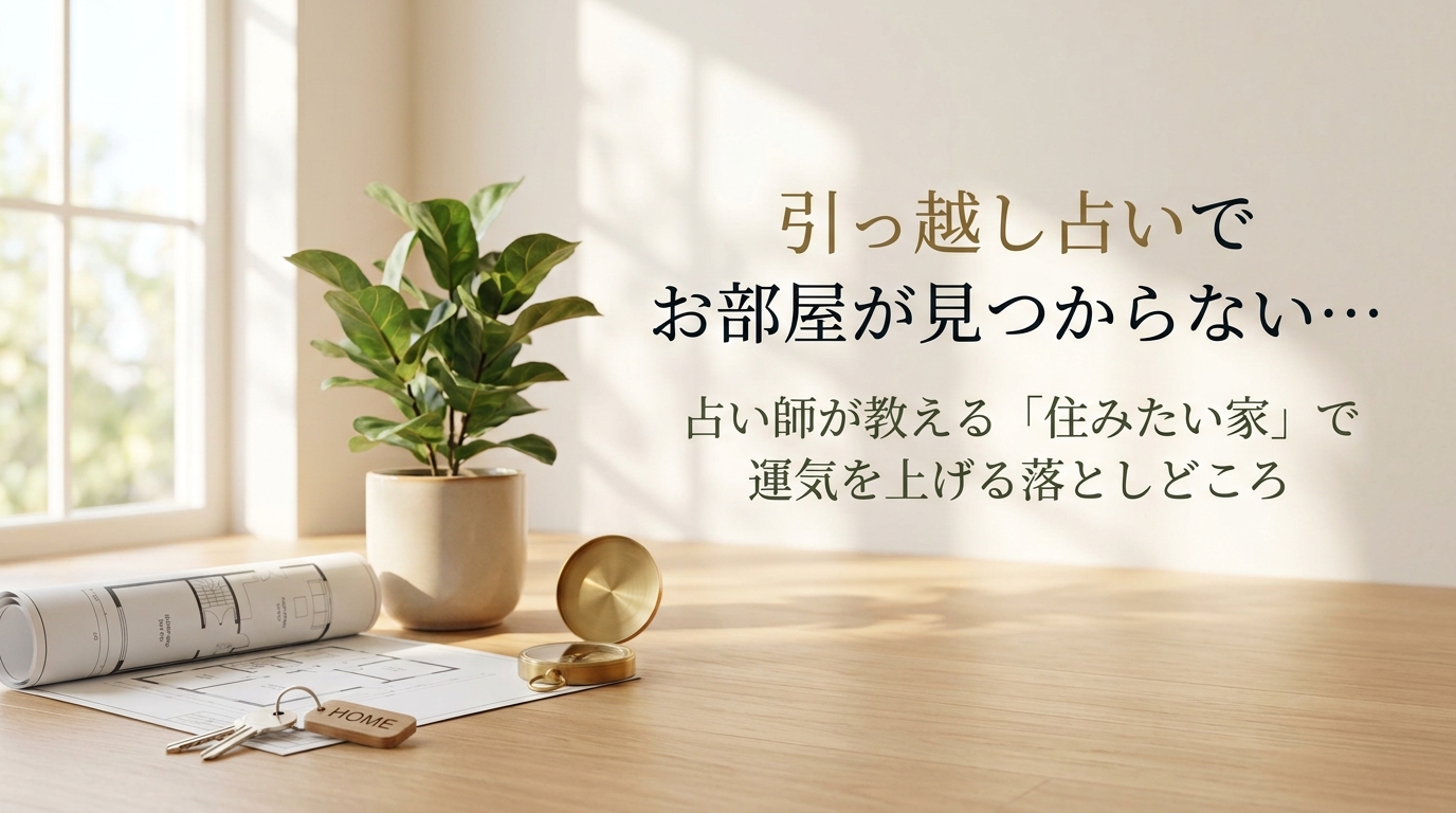 引っ越し占いで物件が見つからない時の解決策と住みたい場所で運気を上げる方法を解説するアイキャッチ画像