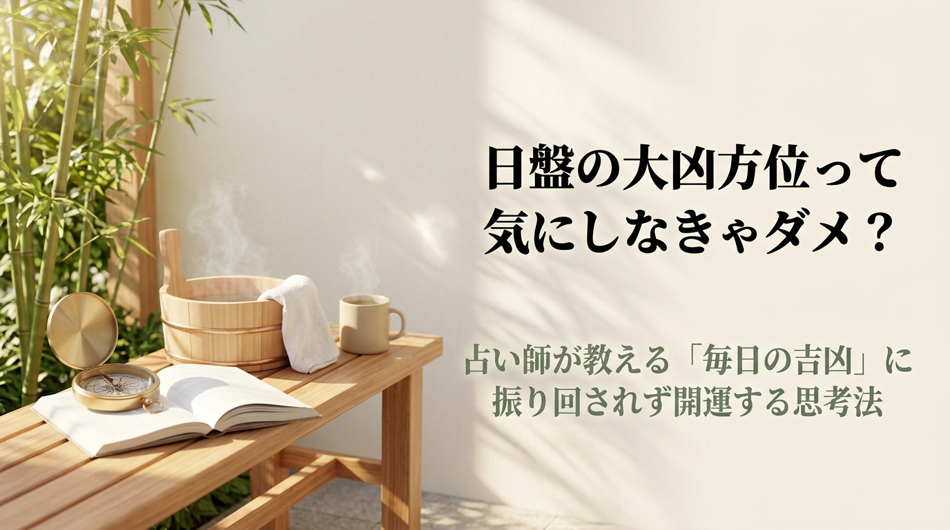 日盤の大凶方位に対する正しい捉え方と毎日の吉凶に振り回されず楽しく過ごす方法を解説するアイキャッチ画像
