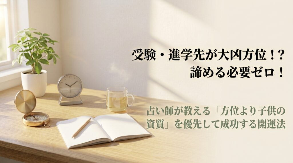 受験や進学先が大凶方位だった場合の捉え方と子供の資質を優先する教育開運アプローチを解説するアイキャッチ画像