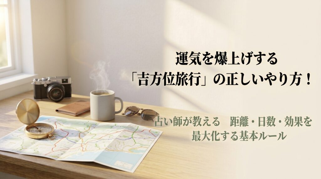 吉方位旅行の正しいやり方と距離・日数・効果のメカニズムを解説するアイキャッチ画像