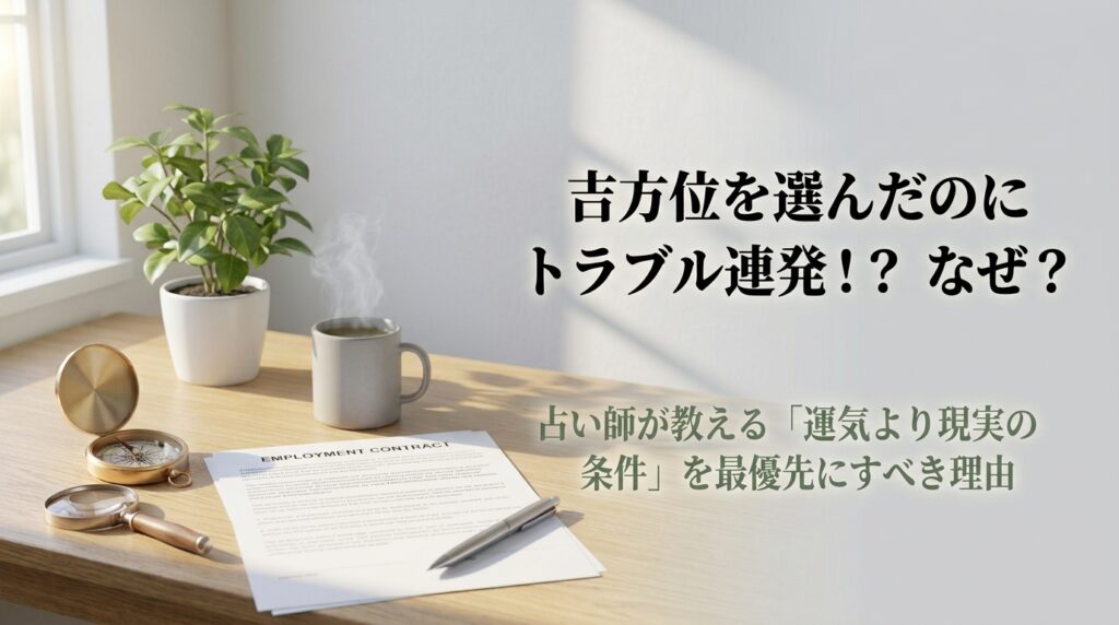吉方位を選んだのにトラブルが起きる理由と現実の条件を優先する開運思考法を解説するアイキャッチ画像