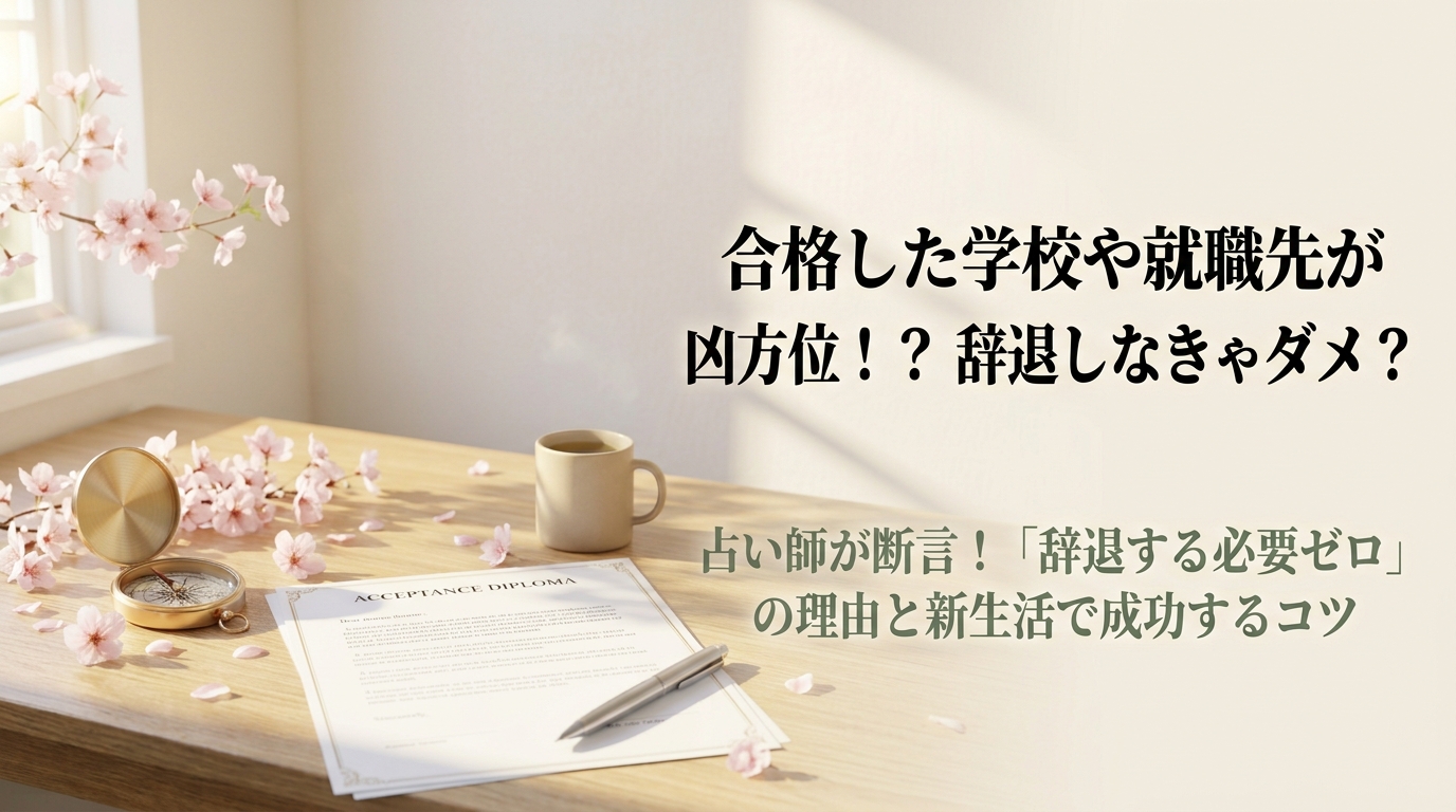 合格した学校や就職先が凶方位の場合の考え方と辞退する必要がない理由を解説するアイキャッチ画像