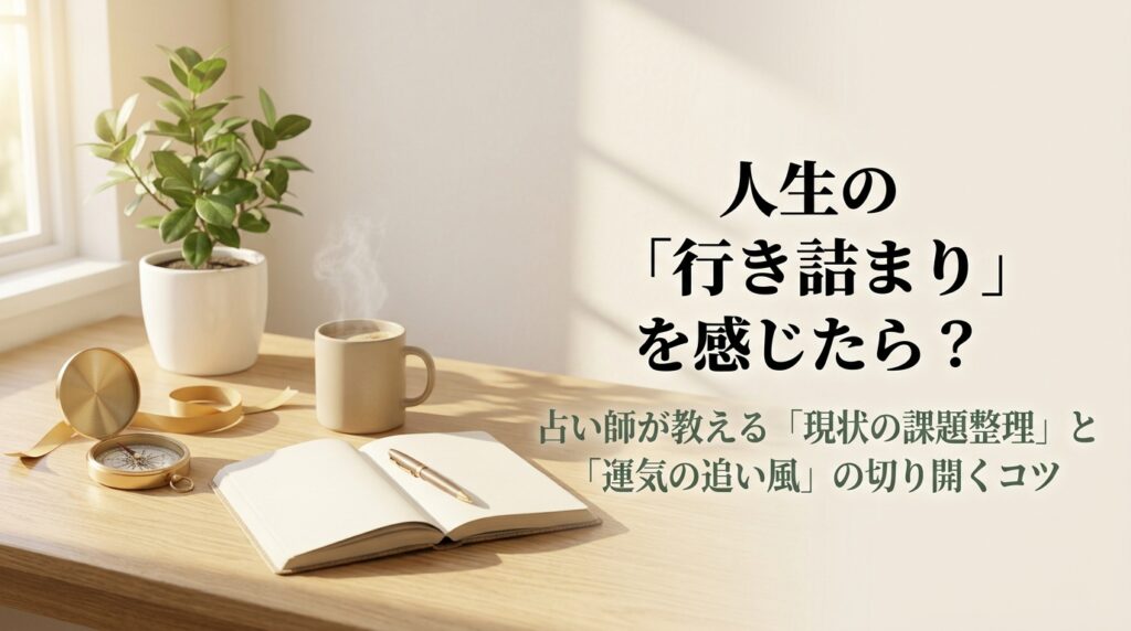 人生や仕事の行き詰まりを現状把握と運気アップで打開する方法を解説するアイキャッチ画像