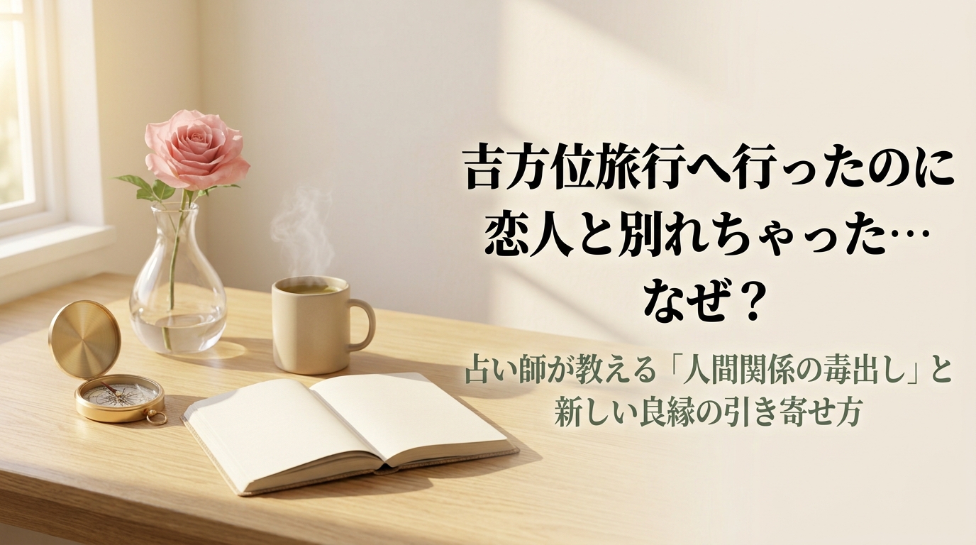 吉方位旅行のあとに別れた理由と新しい良縁を引き寄せるアプローチを解説するアイキャッチ画像