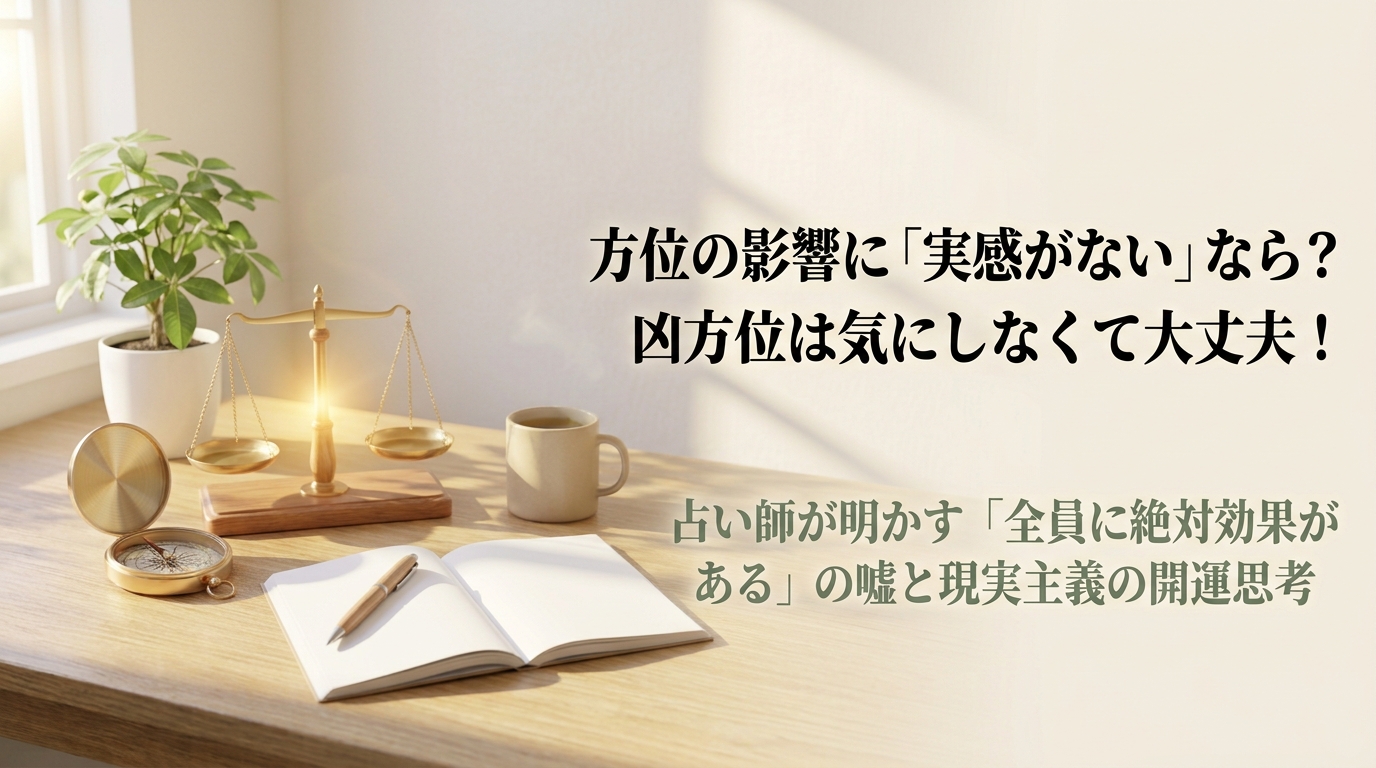 方位の影響に実感がない場合の凶方位の捉え方と不安を解消する現実的な思考法を解説するアイキャッチ画像