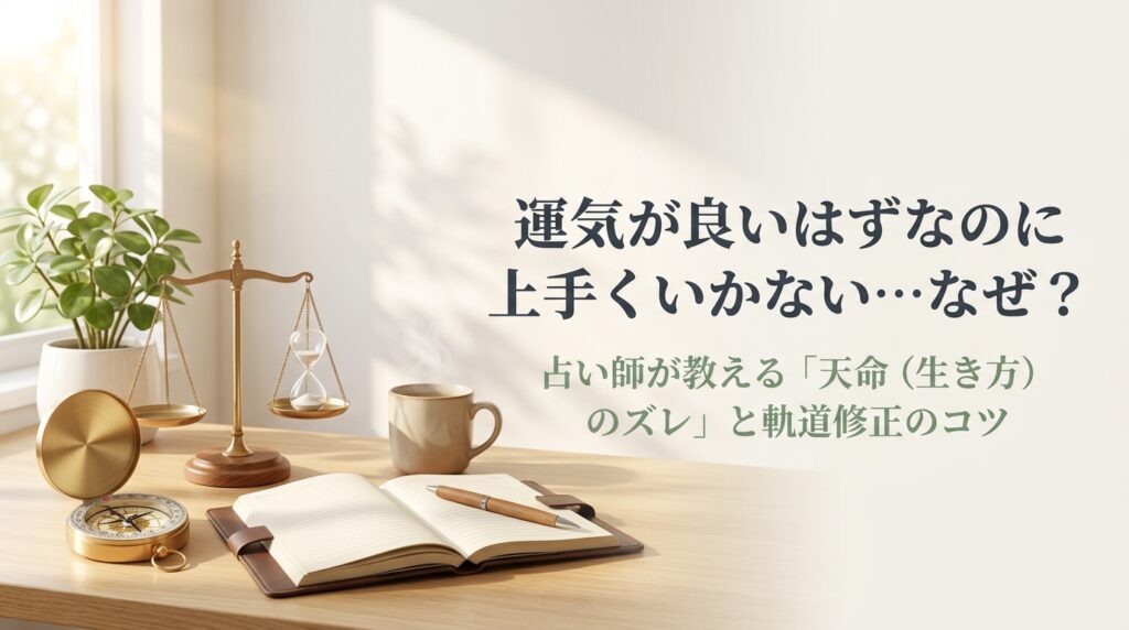 運気が良いはずなのに上手くいかない理由と天命のズレを微調整する軌道修正法を解説するアイキャッチ画像