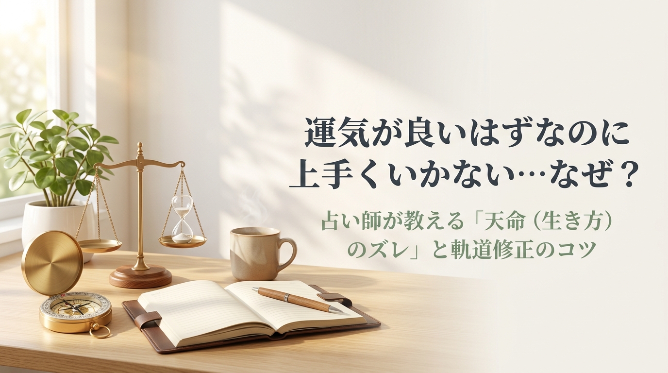 運気が良いはずなのに上手くいかない理由と天命のズレを微調整する軌道修正法を解説するアイキャッチ画像