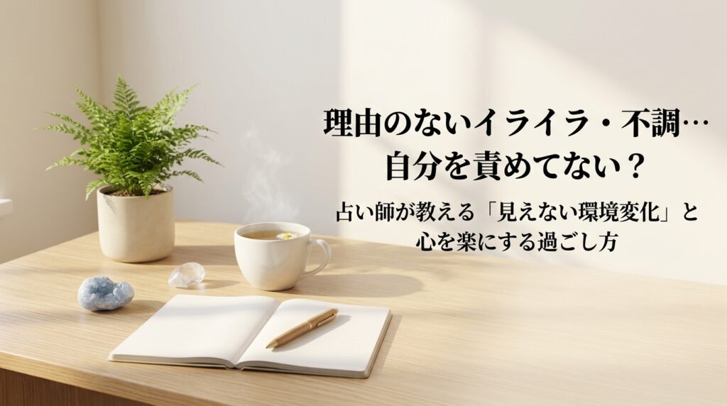 原因不明の不調やイライラに対する考え方と見えない環境変化の対処法を解説するアイキャッチ画像