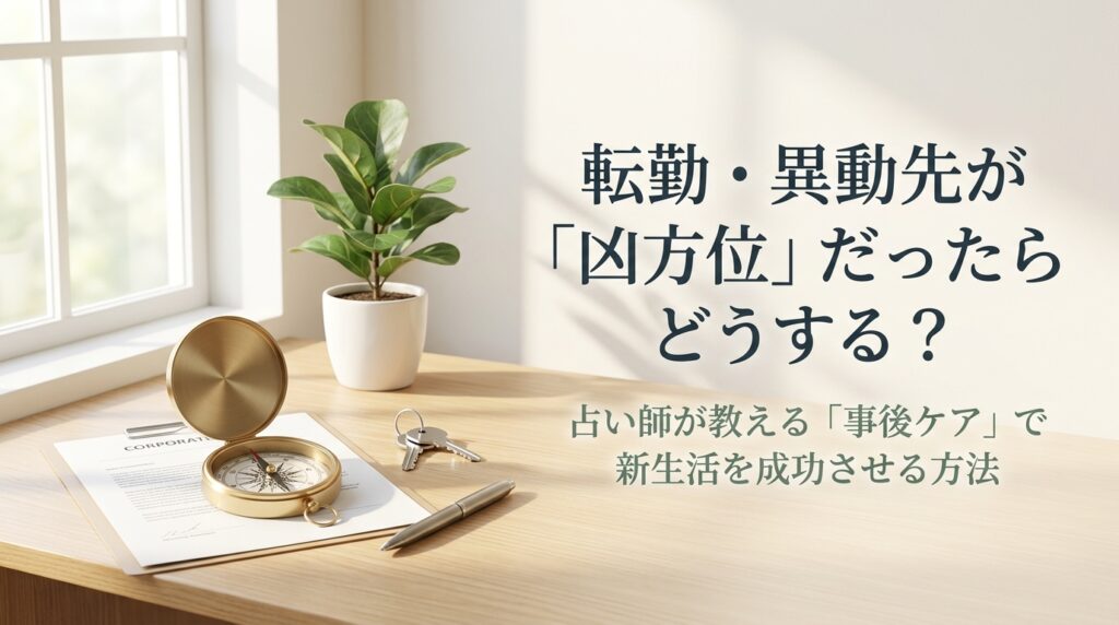 転勤先が凶方位だった場合の考え方と引っ越し後の吉運リカバリー法を解説するアイキャッチ画像